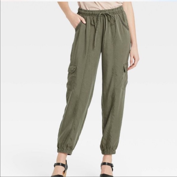 Knox Rose Pants - Olive green Cargo jogger pants XL